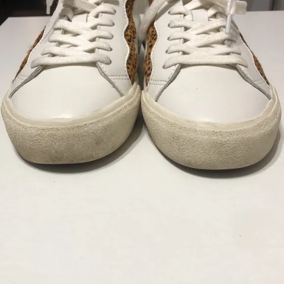 Women’s Madewell Sidewalk Low-Top Calf Hair Animal Print Leather Sneakers Size 8