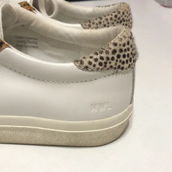 Women’s Madewell Sidewalk Low-Top Calf Hair Animal Print Leather Sneakers Size 8