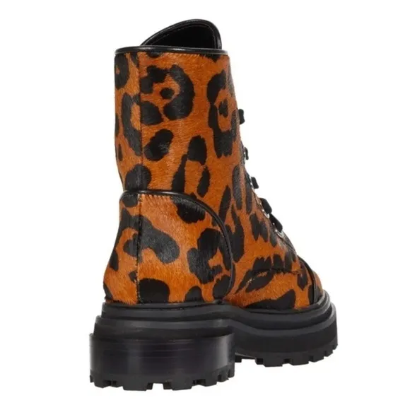 Women's Maylova Leopard Print Calf Hair Platform Booties NWOB