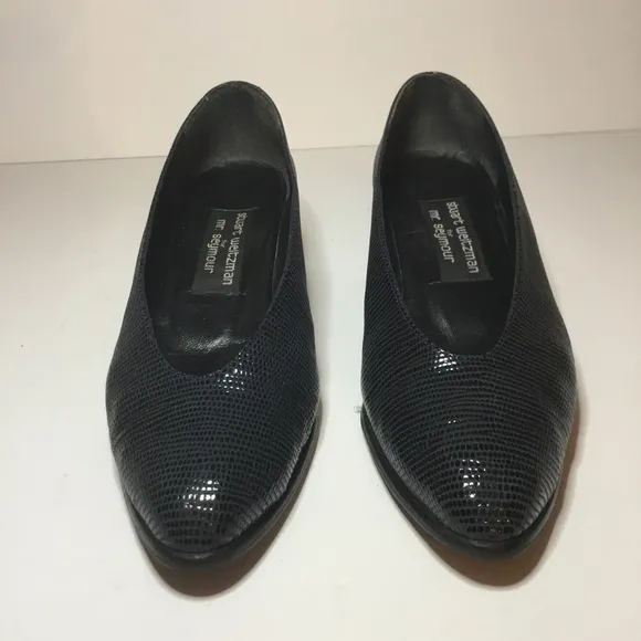 Women’s Navy Stewart Weitzman Slip-On Flats with Textured Surface Size 7 NWOB