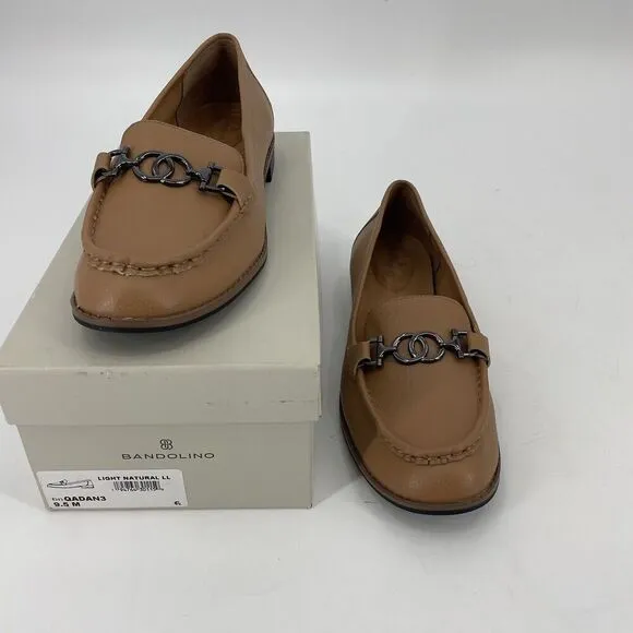 Women's New Bandolino Qadan Brown Vegan Nappa Leather Loafer Flats Shoes 9.5M