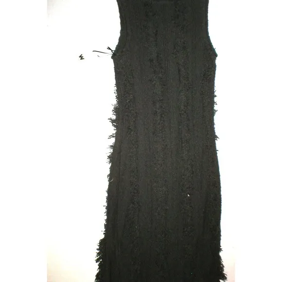 Womens NWT $298 Worth New York XS P Dress Coco Dark Brown Fringe Sleeveless Knit