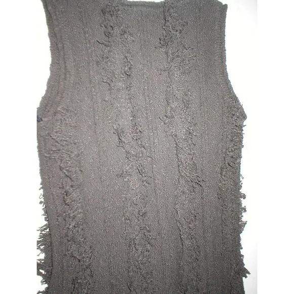 Womens NWT $298 Worth New York XS P Dress Coco Dark Brown Fringe Sleeveless Knit