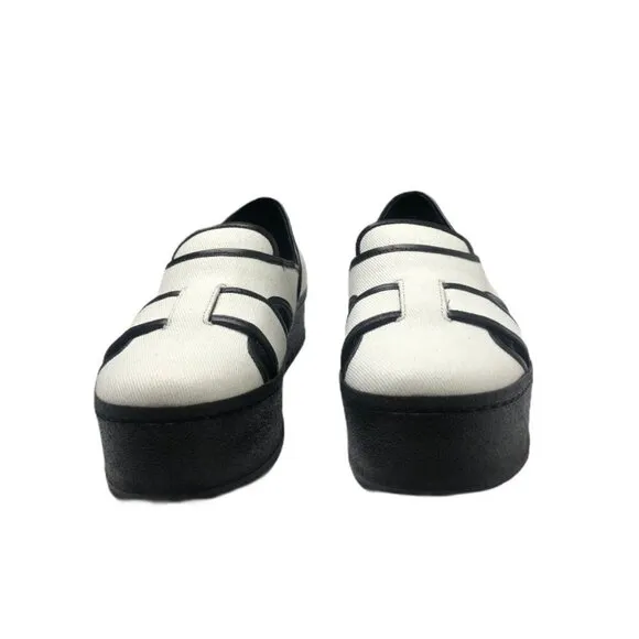 Women's Opening Ceremony Binx White Canvas Slip On Platform Sneakers Siz…