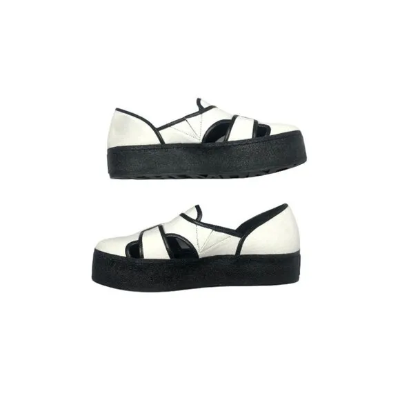 Women's Opening Ceremony Binx White Canvas Slip On Platform Sneakers Siz…