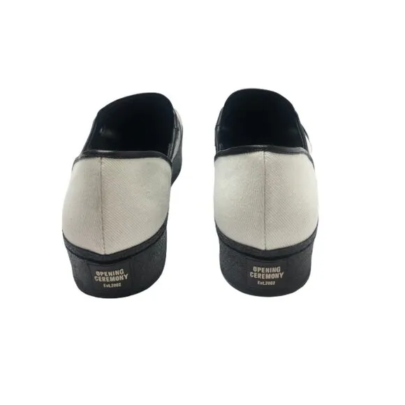 Women's Opening Ceremony Binx White Canvas Slip On Platform Sneakers Siz…