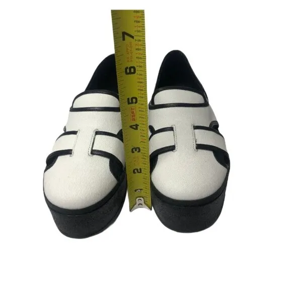 Women's Opening Ceremony Binx White Canvas Slip On Platform Sneakers Siz…