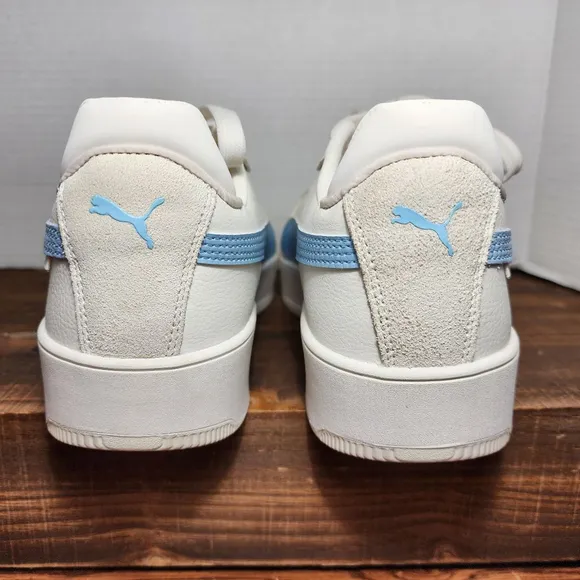 Women's Puma Sneakers, White &amp; Light Blue, Size 11 - Carina Street