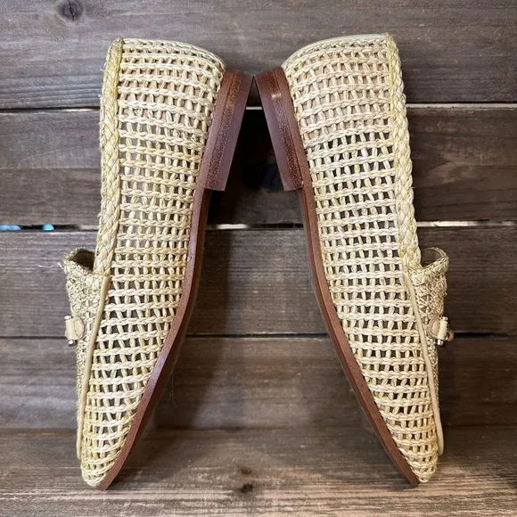 Womens‎ Sam Edelman Lowell Beige Woven Slip On Casual Loafers Shoes Size 5 M GUC