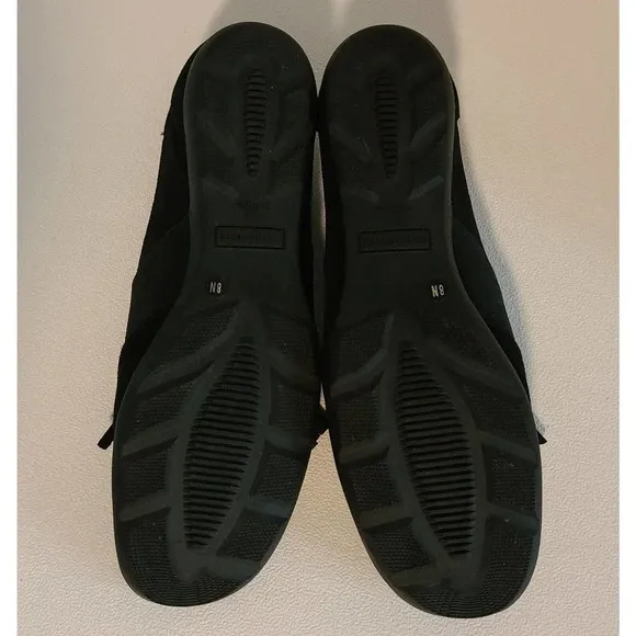WOMEN'S SESTO MEUCCI BLACK SUEDE KILTIE FLATS LOAFERS SHOES SZ 8N