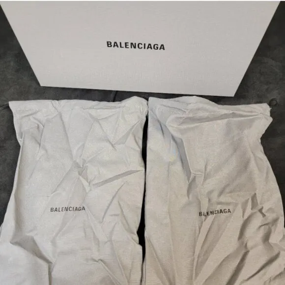 Women's Size 37 Balenciaga Transparent Slide Sandals Dual Buckle w/Bags and Box