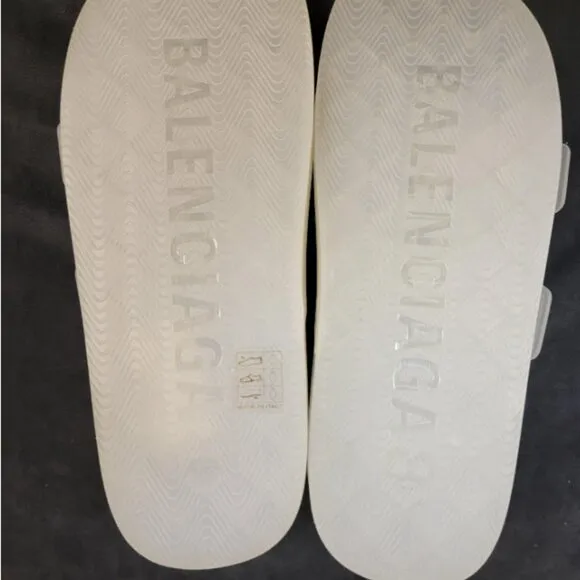 Women's Size 37 Balenciaga Transparent Slide Sandals Dual Buckle w/Bags and Box