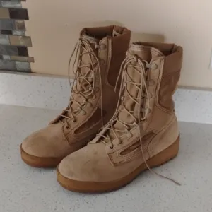 Women's Tan Combat Boots
