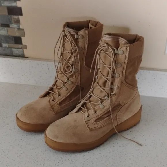 Women's Tan Combat Boots