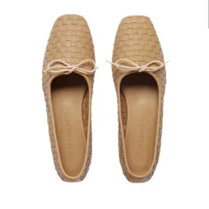 Women's Tan Woven Loafers