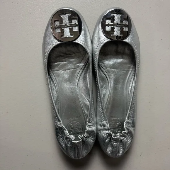 Women's Tory Burch Ballet Flats Size 8.5 Silver