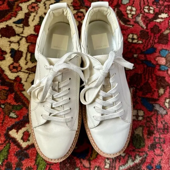 Women's Toyah by Dolce Vita Leather White Platform Sneakers