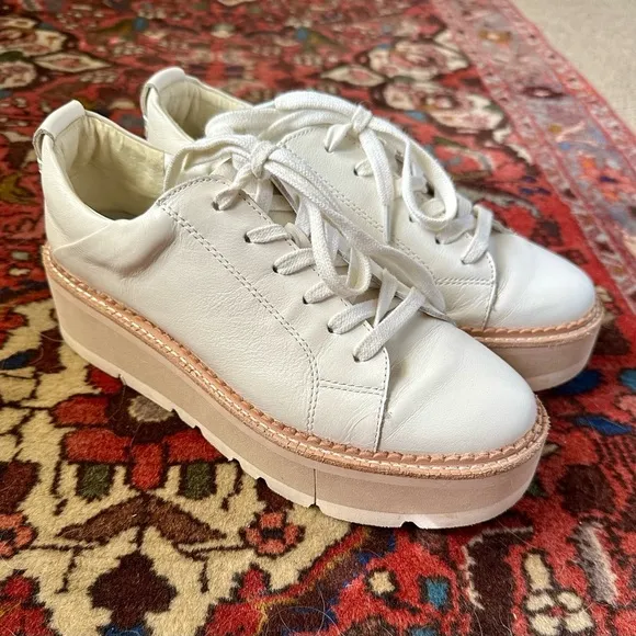 Women's Toyah by Dolce Vita Leather White Platform Sneakers