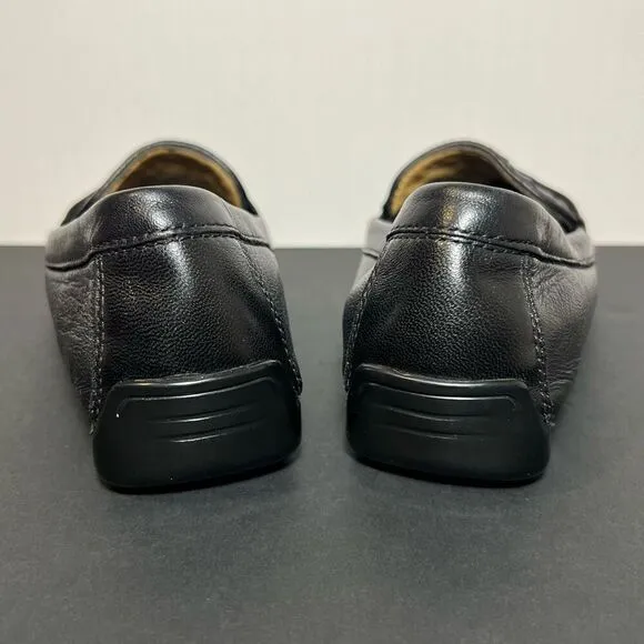 Womens ROBERT ZUR Petra Black Woven Driving Moccasin Loafers / Size 7.5 Medium