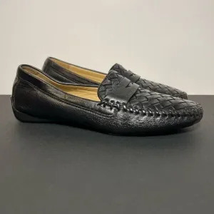 Womens ROBERT ZUR Petra Black Woven Driving Moccasin Loafers / Size 7.5 Medium