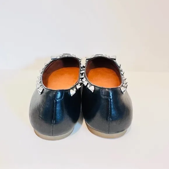Worn Once Marc Jacobs Mouse Ballerina Flats Studded Rock n Roll Black Silver 8.5