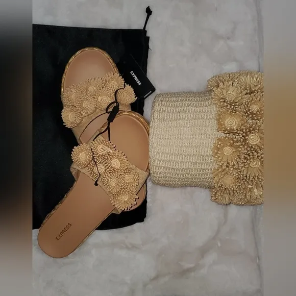 Woven Flower Strap Sandals