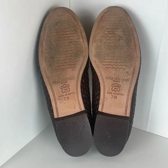 Woven Leather Tassel Mule Slide Slip On Backless Loafers Brown 7