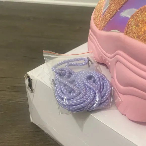 YRU | Matrixx Pink Glitter Platform Sneakers