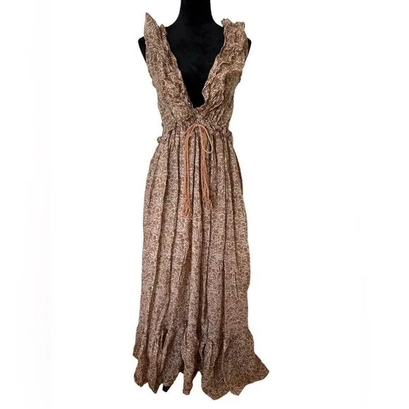 Yvonne Sporre Anthropologie Marie linen Antoinette Coverup sz M SS20