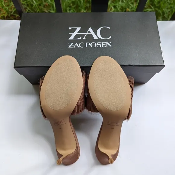 ZAC by ZAC POSEN Venecia Slip On Stiletto Mule Sandals in Cappuccino Size 6M New