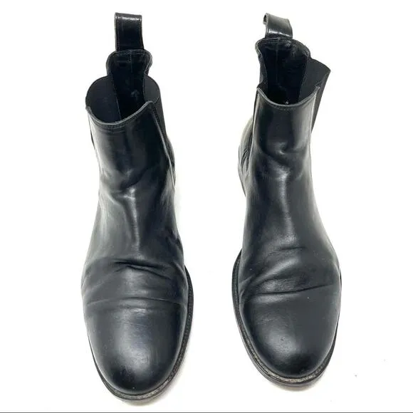 Zadig &amp; Voltaire black leather Chelsea ankle pull on boots 12