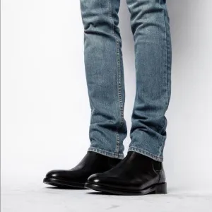 Zadig &amp; Voltaire black leather Chelsea ankle pull on boots 12