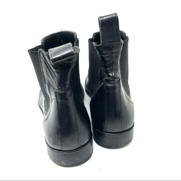 Zadig &amp; Voltaire black leather Chelsea ankle pull on boots 12