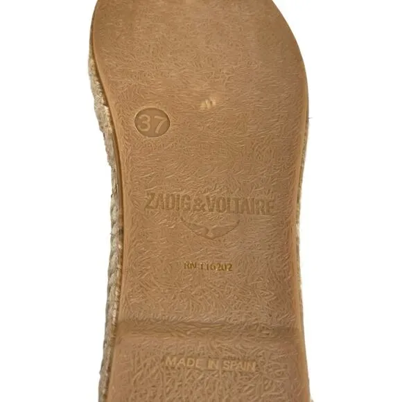 Zadig &amp; Voltaire Canvas Espadrilles Off White Cotton Canvas Wings Size 37