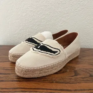 Zadig &amp; Voltaire Canvas Espadrilles Off White Cotton Canvas Wings Size 40