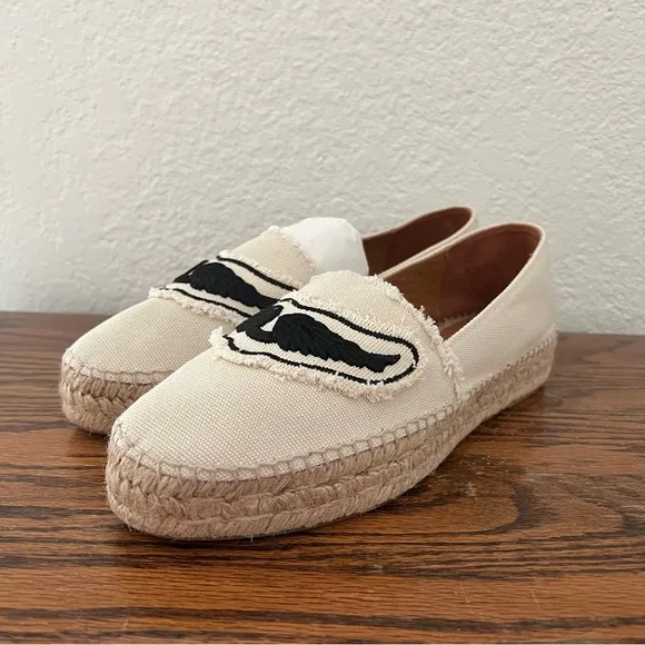 Zadig &amp; Voltaire Canvas Espadrilles Off White Cotton Canvas Wings Size 40