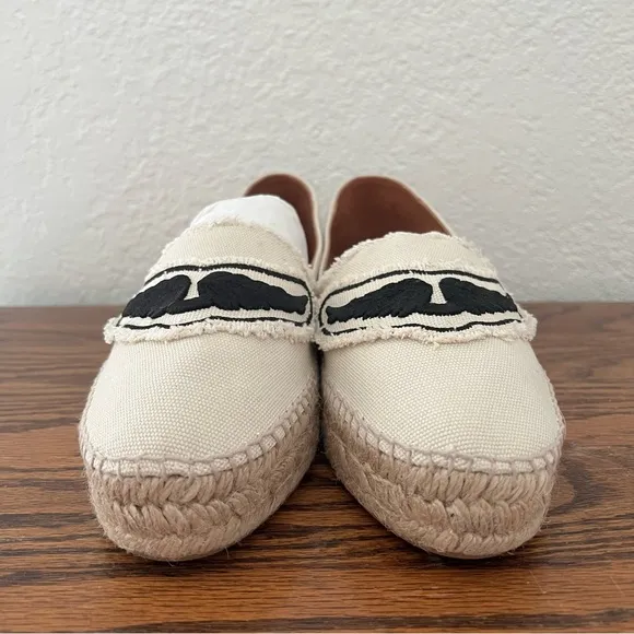 Zadig &amp; Voltaire Canvas Espadrilles Off White Cotton Canvas Wings Size 40