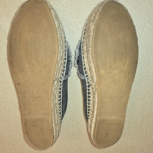 Zadig &amp; Voltaire Canvas Gray Espadrilles size 36/5.5-6US