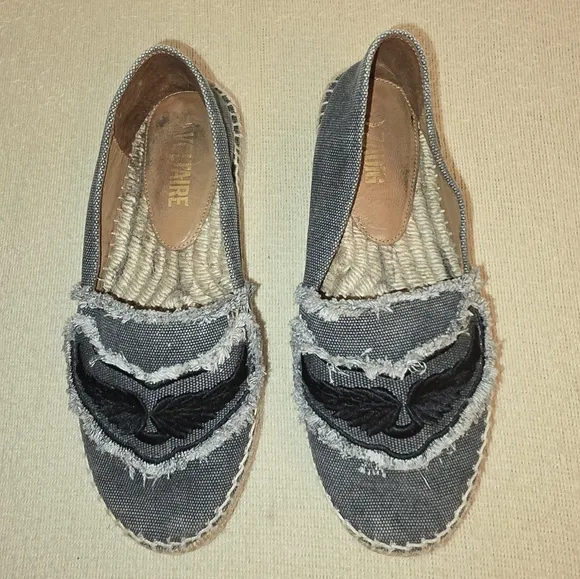 Zadig &amp; Voltaire Canvas Gray Espadrilles size 36/5.5-6US