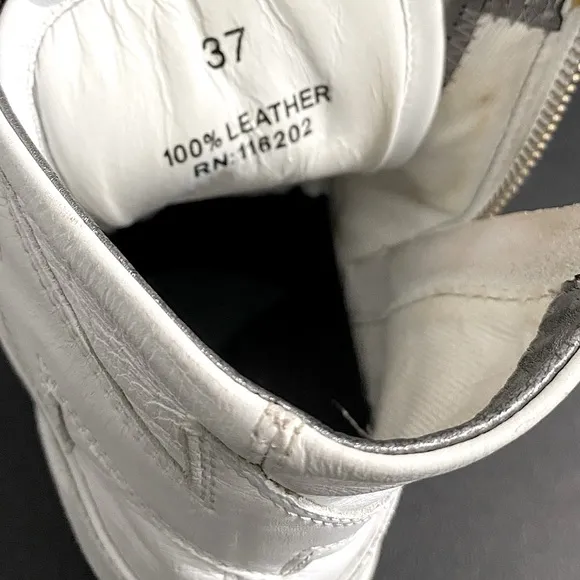 Zadig &amp; Voltaire High Tops Flash Platform Sneakers White Leather