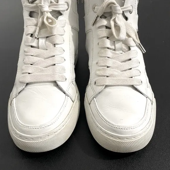 Zadig &amp; Voltaire High Tops Flash Platform Sneakers White Leather