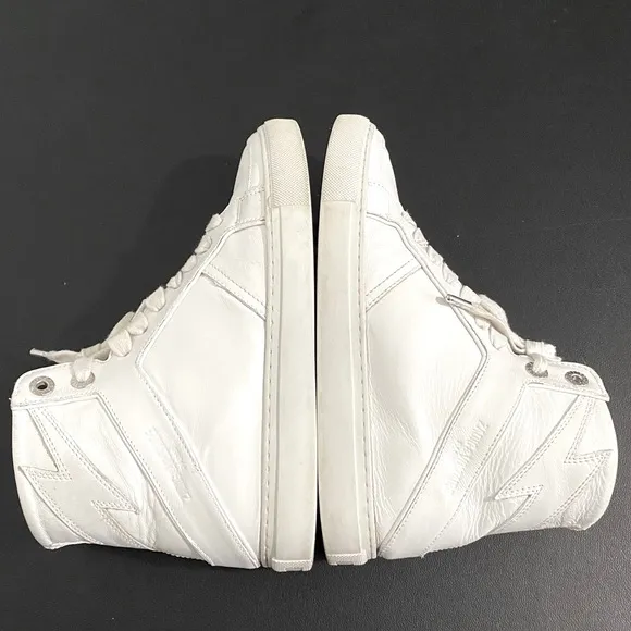 Zadig &amp; Voltaire High Tops Flash Platform Sneakers White Leather