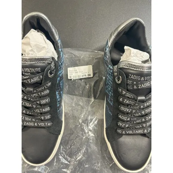 Zadig &amp; Voltaire New Low-Top Used‎ Wild Sneaker Deep Blue Distressed EU36 / US 5