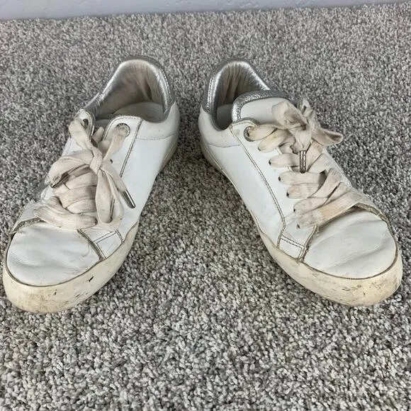 Zadig &amp; Voltaire Used Star Sneakers Women's Size 7 White Leather Low Top