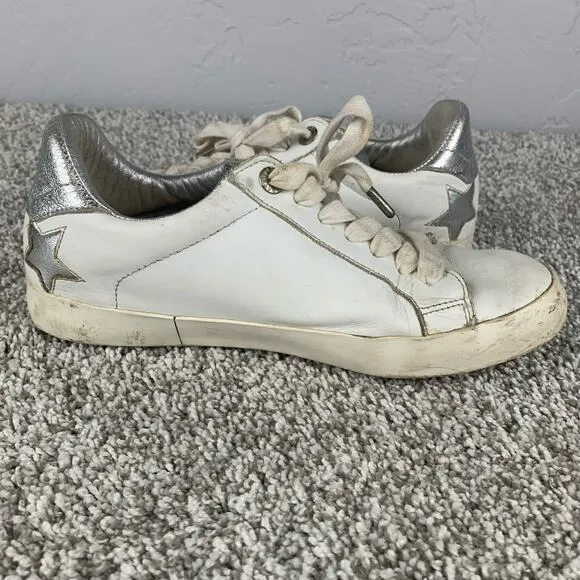 Zadig &amp; Voltaire Used Star Sneakers Women's Size 7 White Leather Low Top