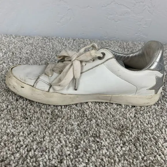 Zadig &amp; Voltaire Used Star Sneakers Women's Size 7 White Leather Low Top