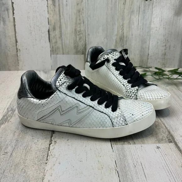 Zadig &amp; Voltaire Women's Zadig Keith Flash Low Top Sneakers, White, Size 38