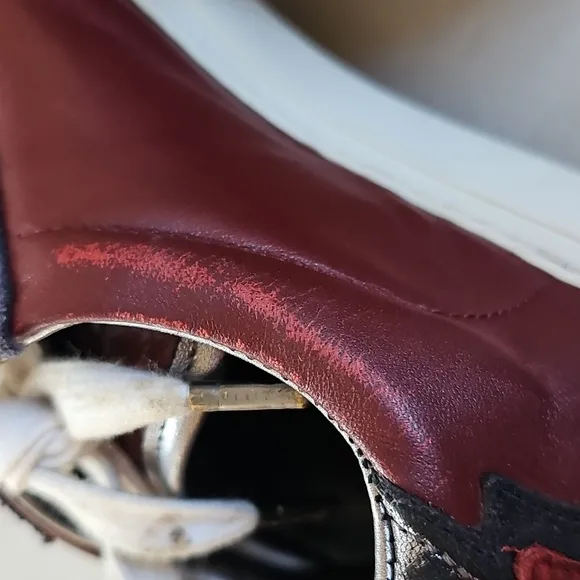Zadig &amp; Voltaire ZV1747 Flash Low Top Sneakers Burgundy Leather Size EU 38 US 7