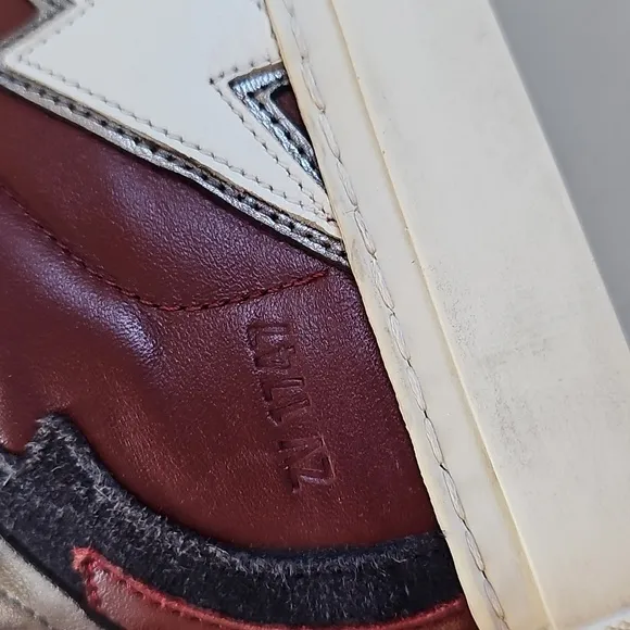 Zadig &amp; Voltaire ZV1747 Flash Low Top Sneakers Burgundy Leather Size EU 38 US 7