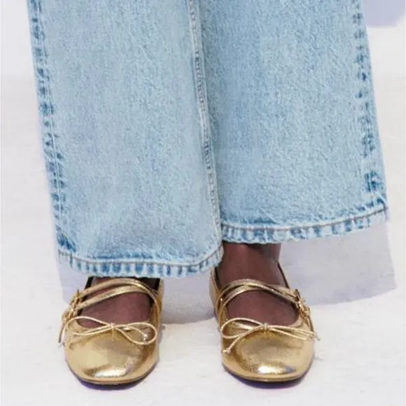 ZARA Bow Ballet Flats NWT